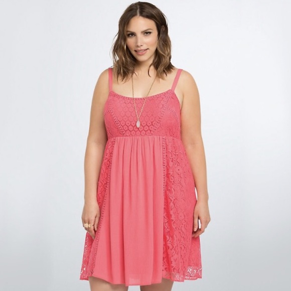 torrid Dresses & Skirts - NWT Torrid Lace Gauze Sundress In Pink